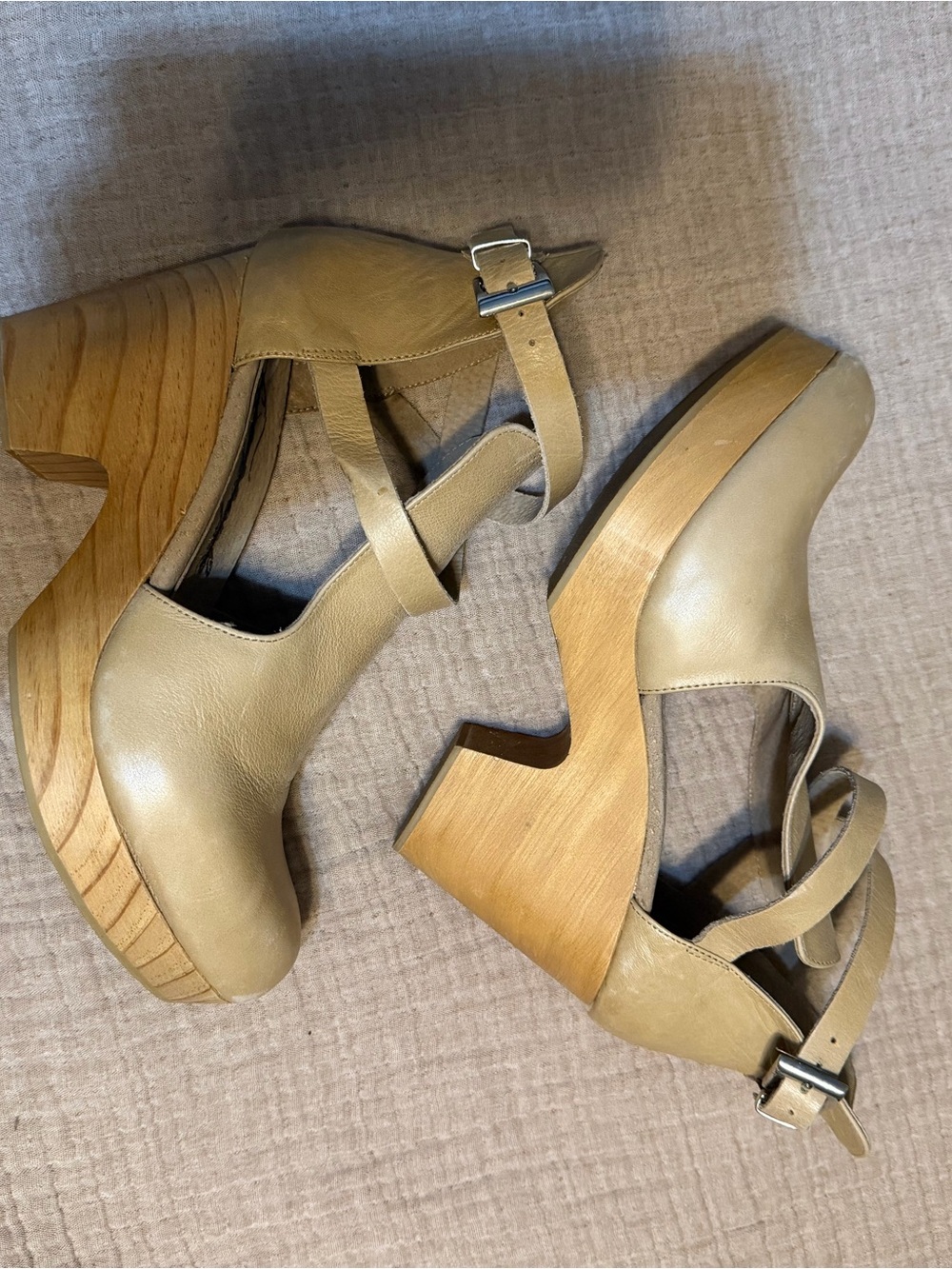 FREE PEOPLE Cedar Leather Platform Clogs, Size 8 women’s BOHO - Picture 2 of 10